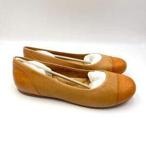 Softwalk Womens Size 10 Sonoma Cap‎ Toe Brown Tan Leather Ballet Flats Shoes